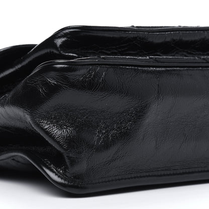 Saint Laurent Crinkled Calfskin Matelasse Monogram Medium Niki Chain Satchel Black 9 of 11