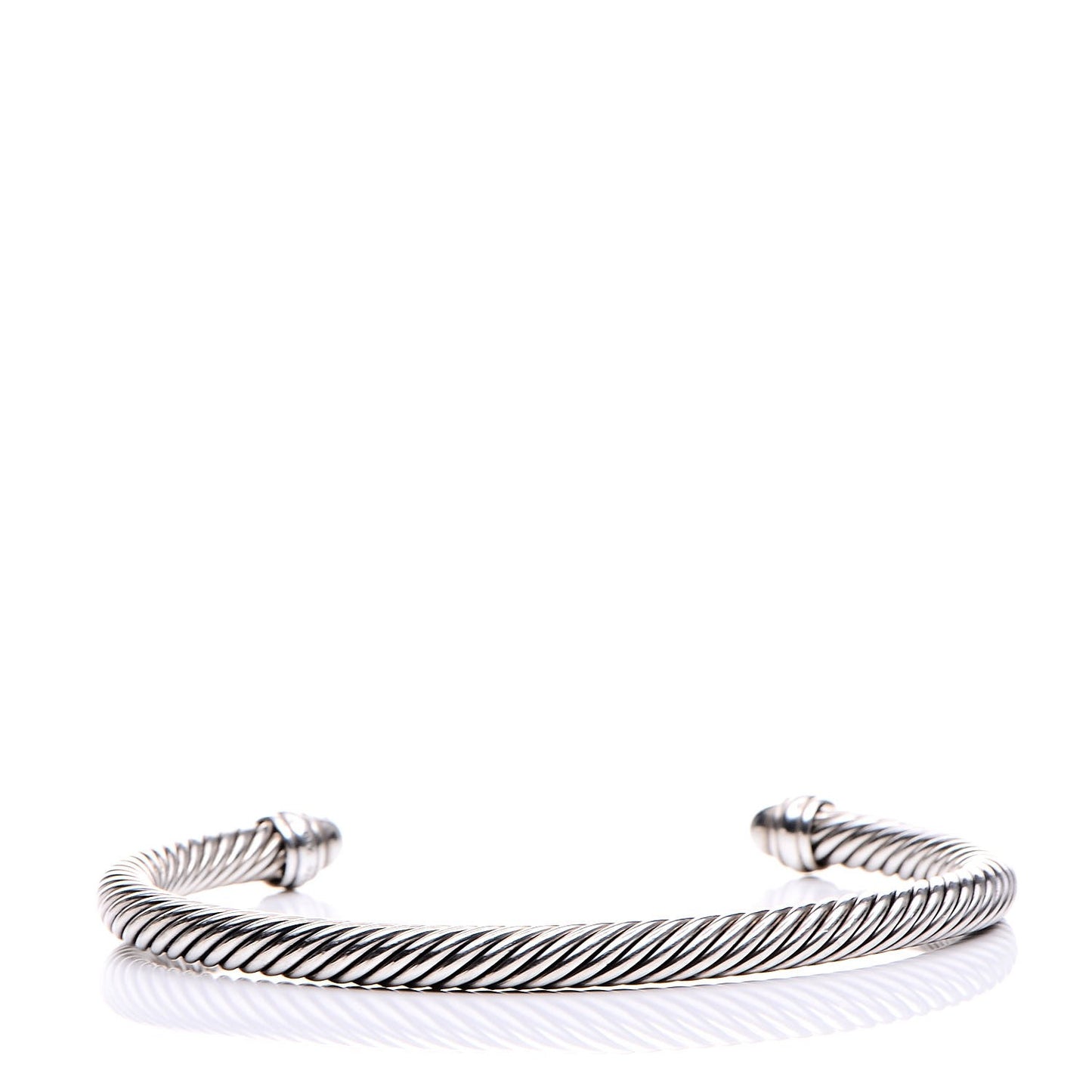 Sterling Silver Pave Diamond 5mm Cable Classics Bracelet