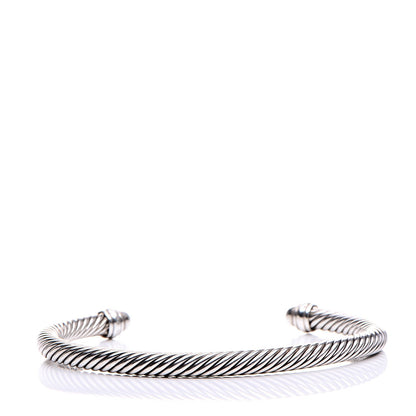 David Yurman Sterling Silver Pave Diamond 5mm Cable Classics Bracelet 3 of 5