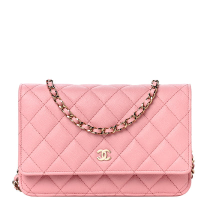 Chanel Caviar Quilted Wallet on Chain WOC Light Pink 1 of 12