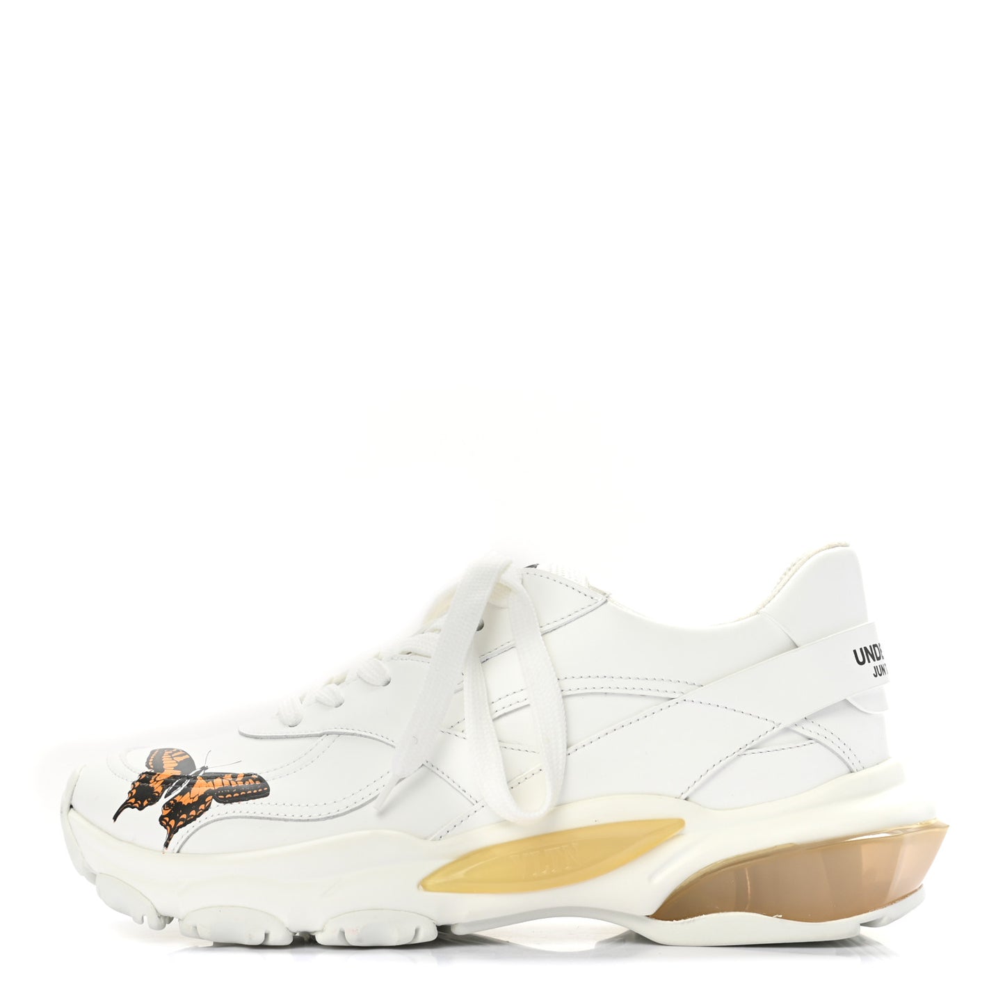 X UNDERCOVER Calfskin Womens Lovers Bounce Sneakers 38 White Multicolor