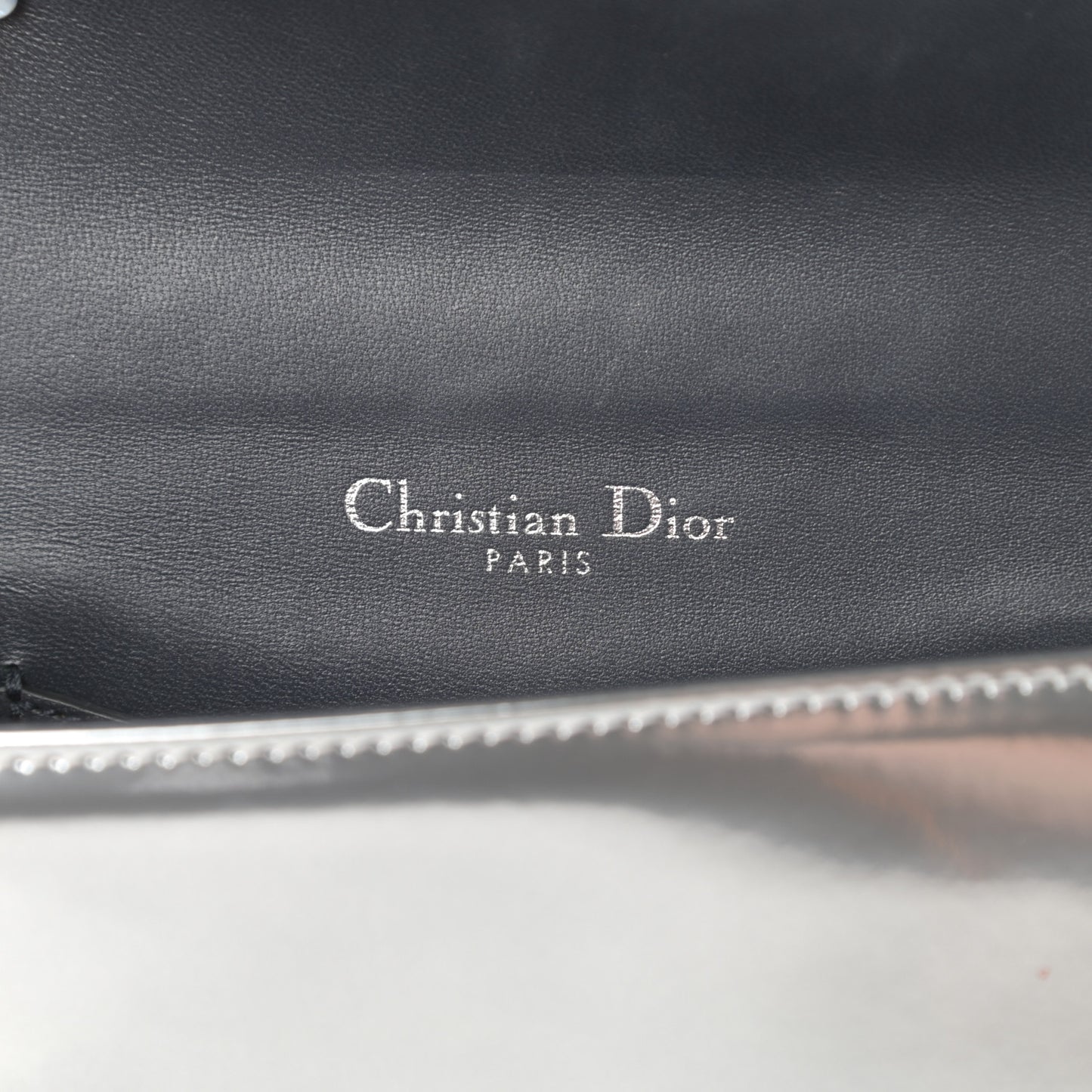 Metallic Patent Micro-Cannage Mini Diorama Flap Bag Silver