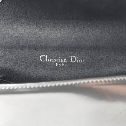 Christian Dior Metallic Patent Micro-Cannage Mini Diorama Flap Bag Silver 6 of 13