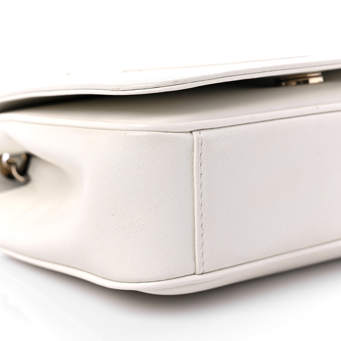 Lambskin CC Mania Flap Bag White