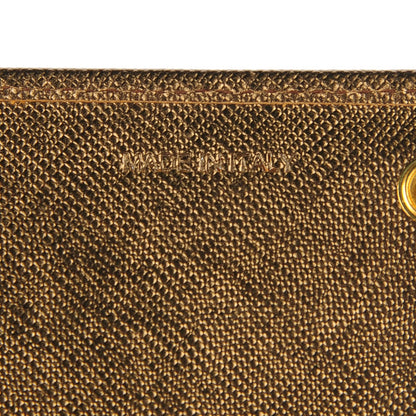Prada Saffiano Triangle Continental Flap Wallet Bronzo 2 of 12