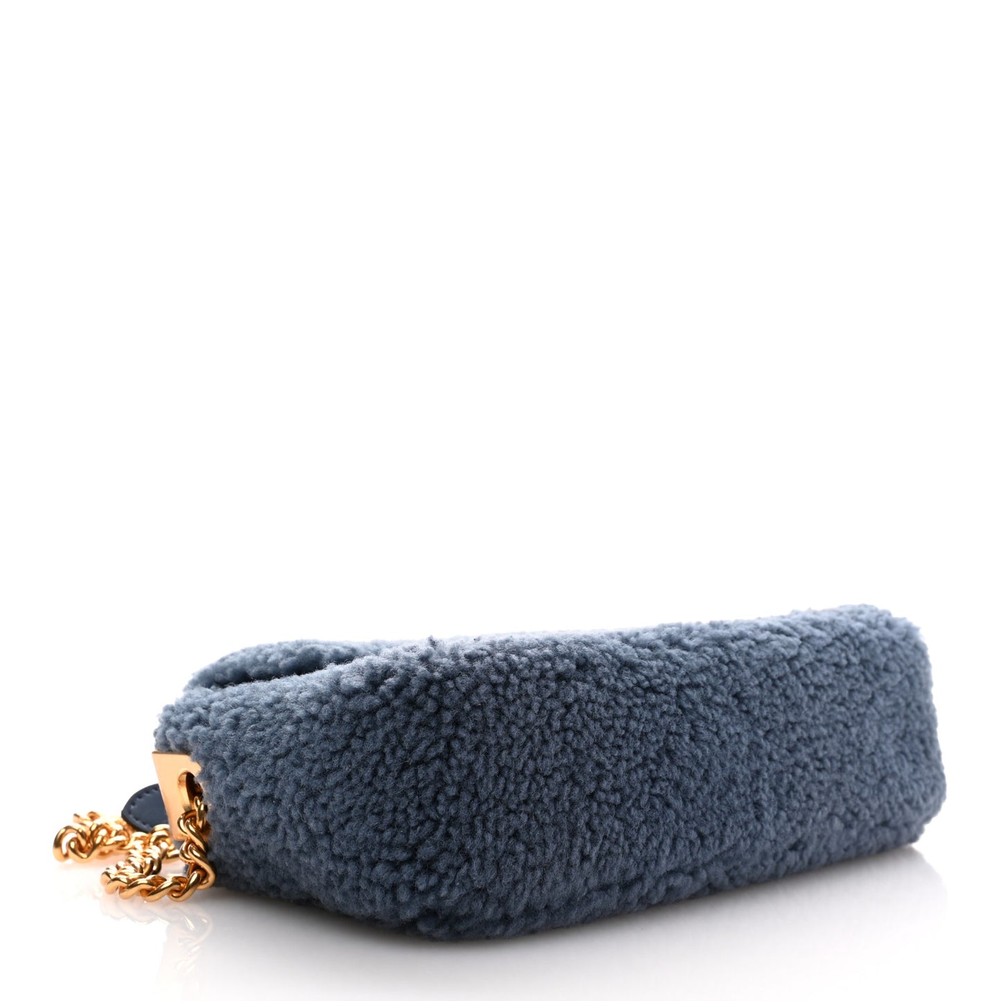 Shearling FF Midi Chain Baguette Mirto