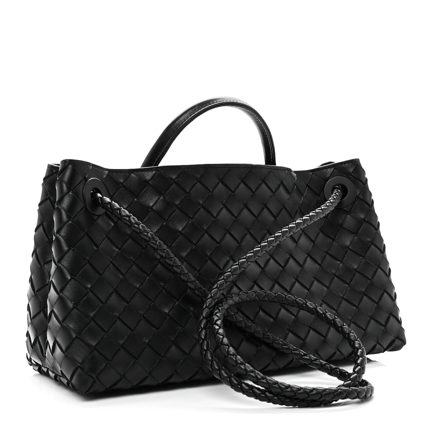 Bottega Veneta Nappa Intrecciato Small East West Andiamo Shoulder Bag Black 3 of 9