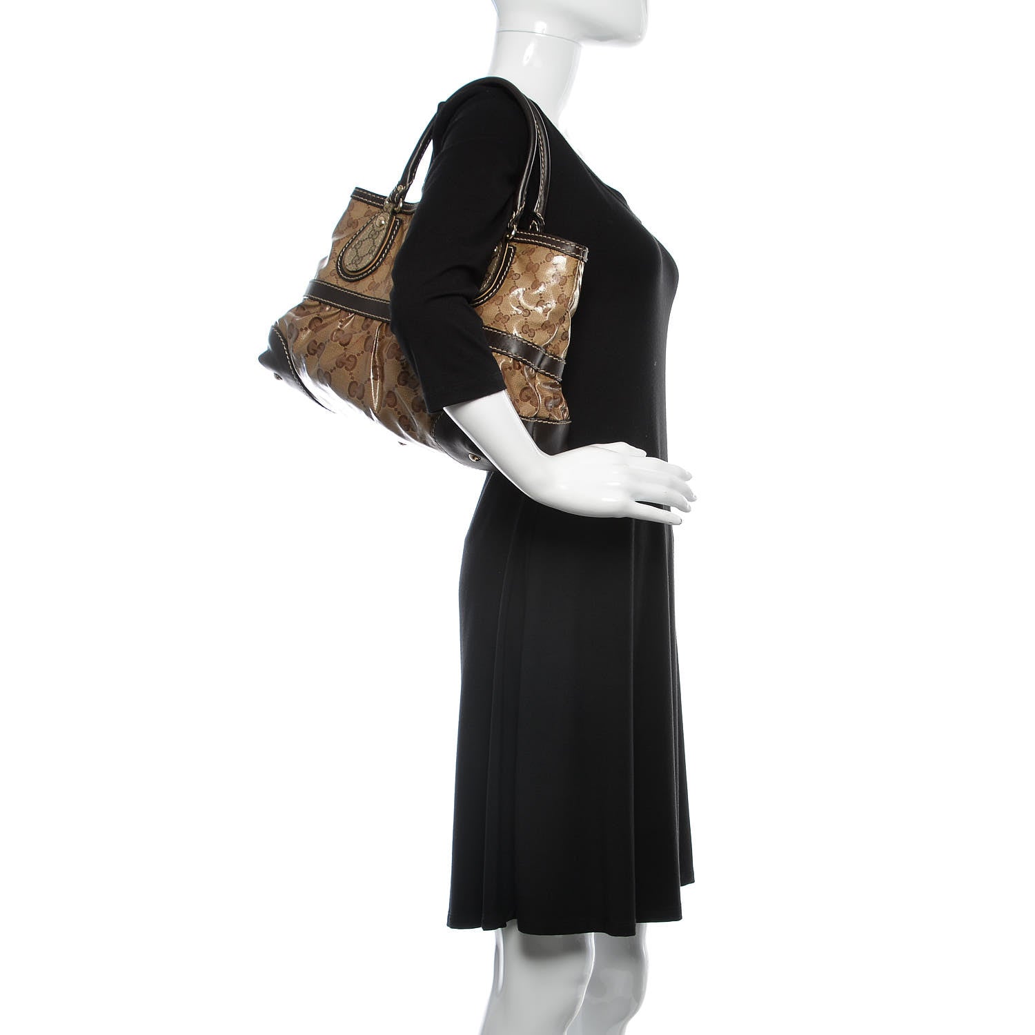 Gucci Crystal Monogram Medium Mix Tote Brown 2 of 16