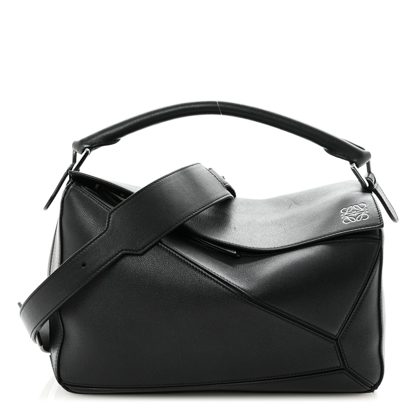 Calfskin Medium Puzzle Bag Black