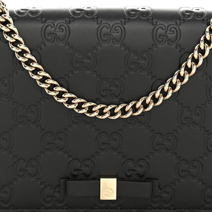 Gucci Guccissima Signature Bowy Chain Wallet Black 7 of 9