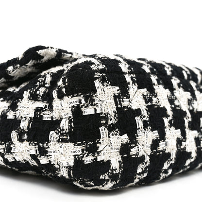 Chanel Tweed Quilted Large Chanel 19 Flap Black Ecru White 9 of 11