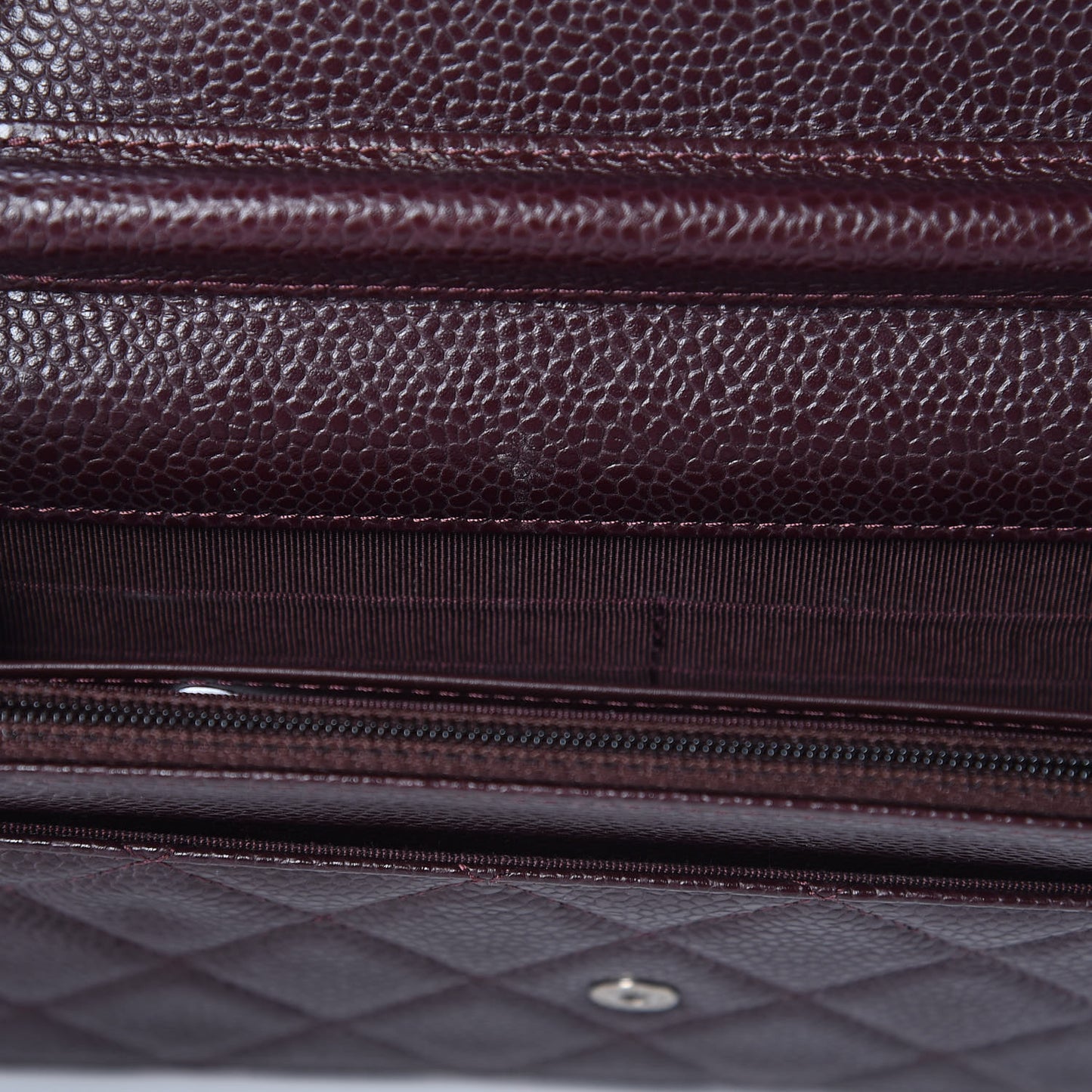 Caviar Quilted Wallet on Chain WOC Burgundy