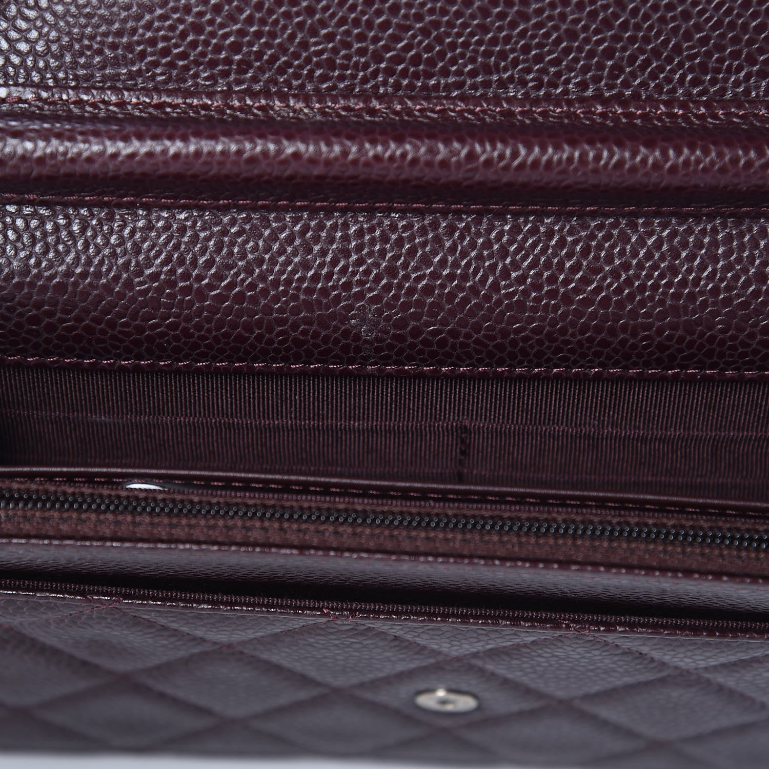 Chanel Caviar Quilted Wallet on Chain WOC Burgundy 11 of 12