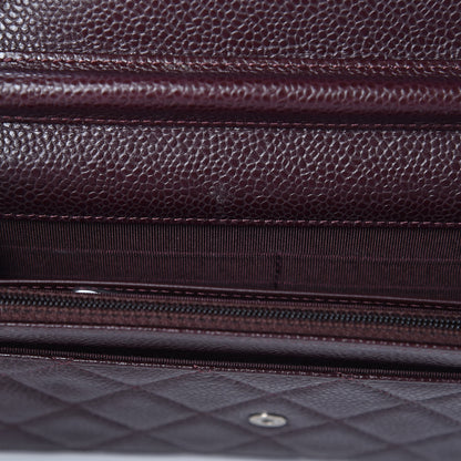Chanel Caviar Quilted Wallet on Chain WOC Burgundy 11 of 12