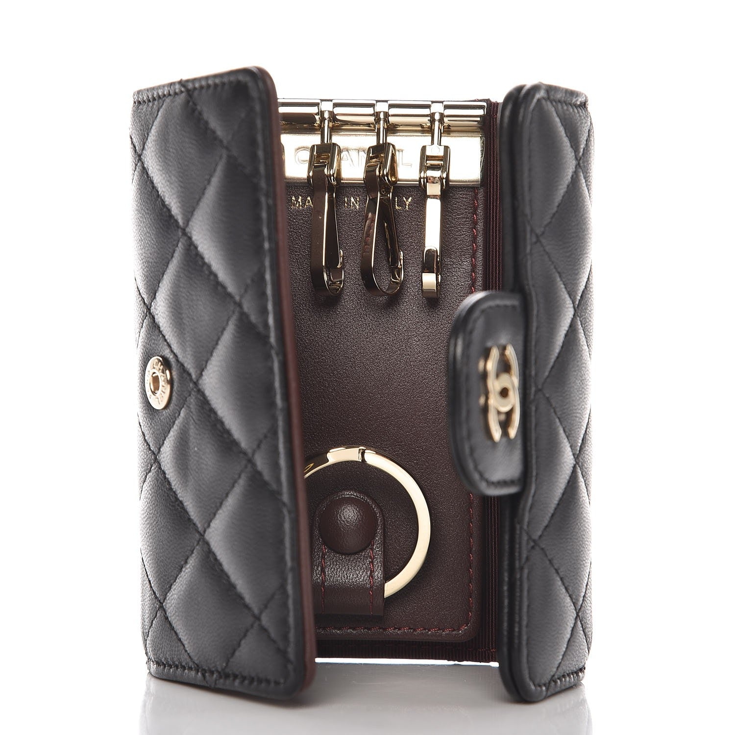 Chanel Lambskin Quilted 4 Key Holder Black 5 of 9