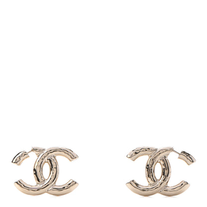 Chanel Metal Large CC Earrings Light Gold 1 of 4