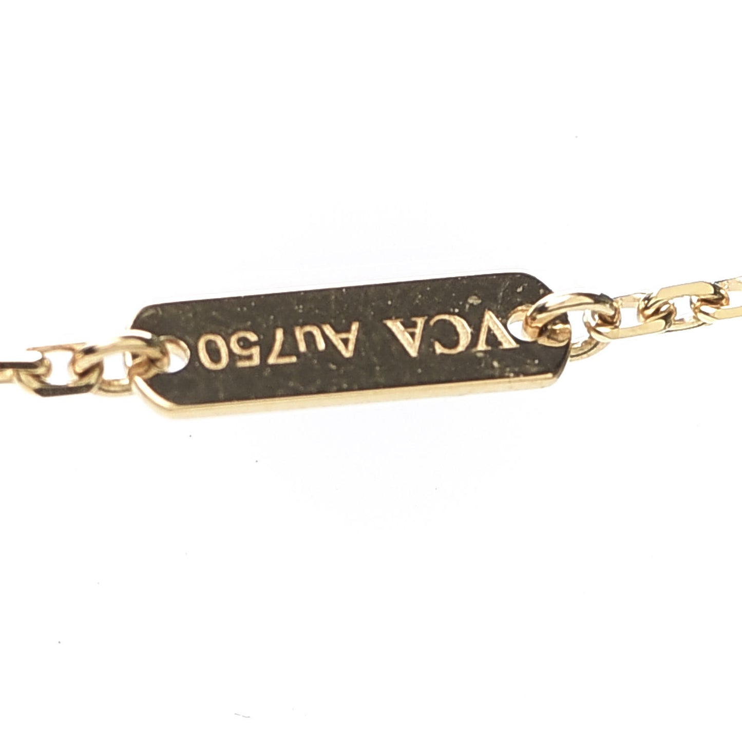 18K Yellow Gold Mother of Pearl Vintage Alhambra Pendant Necklace