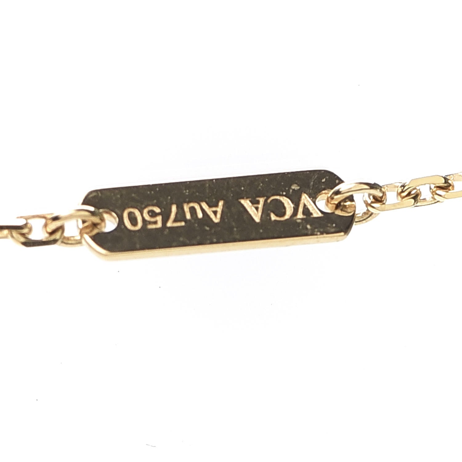 Van Cleef & Arpels 18K Yellow Gold Mother of Pearl Vintage Alhambra Pendant Necklace 6 of 8