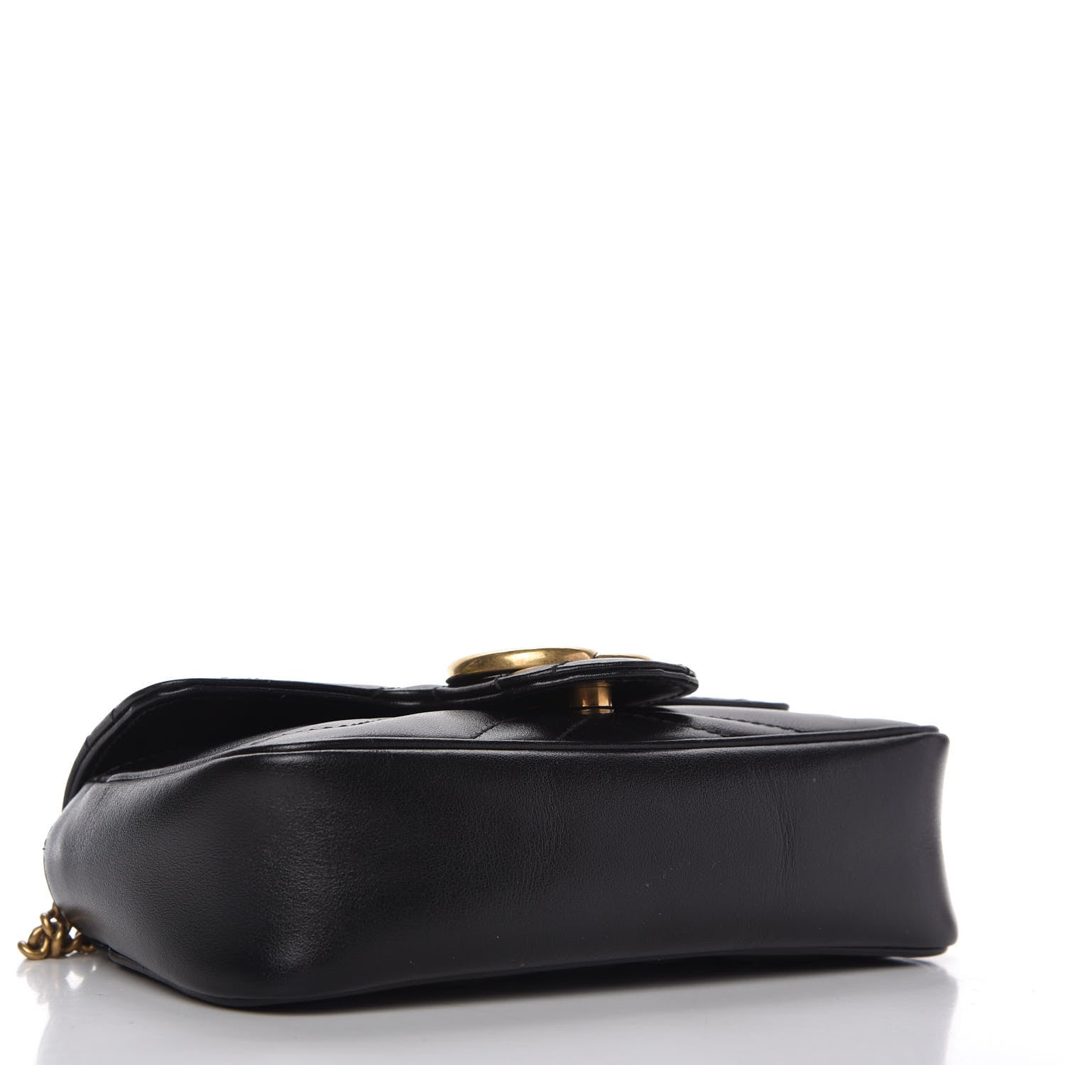 Gucci Calfskin Matelasse Super Mini GG Marmont Shoulder Bag Black 4 of 11