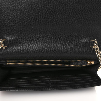 Gucci Dollar Calfskin Interlocking G Chain Wallet Black 5 of 9