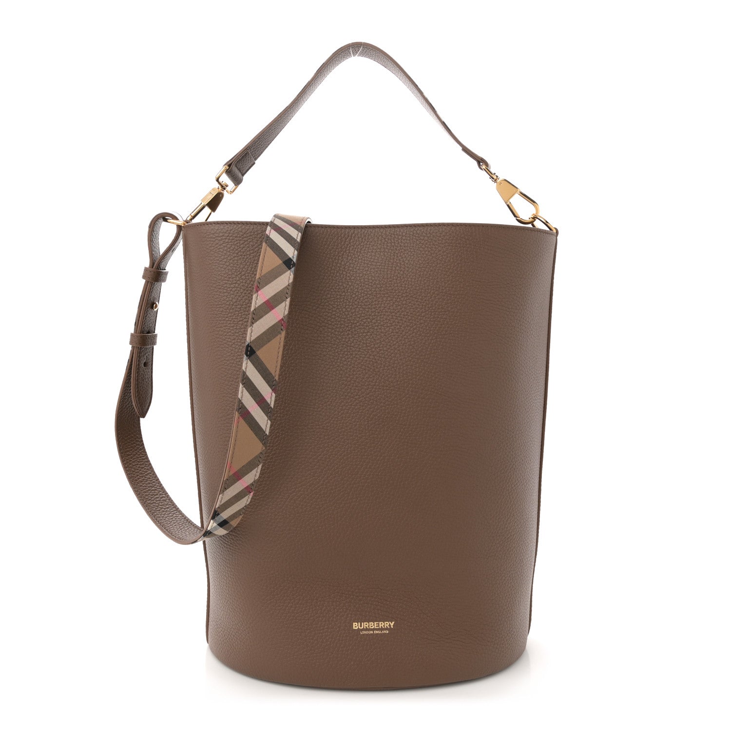 Burberry Calfskin Medium Bucket Bag Earth 1 of 10