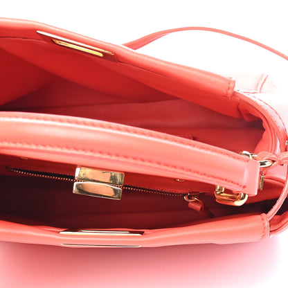 Fendi Nappa Mini Peekaboo Iconic Satchel Azalea 5 of 12