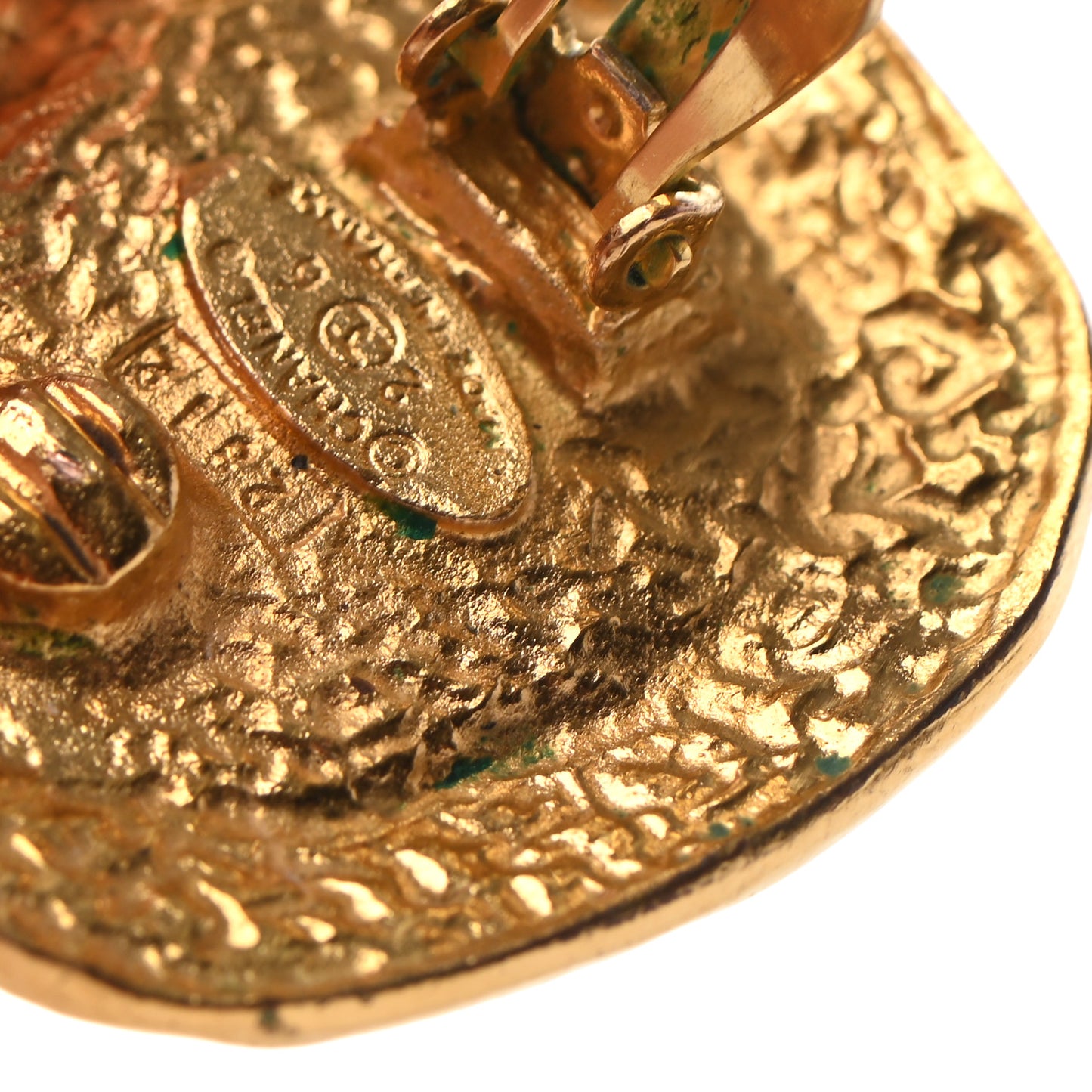 Gripoix Clip On Earrings Red Gold