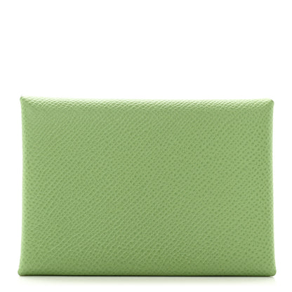 Hermes Epsom Calvi Duo Card Case Vert Criquet 1 of 6