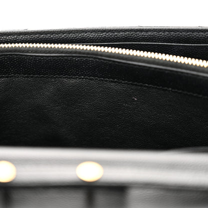 Saint Laurent Grain De Poudre Matelasse Chevron Monogram Chain Wallet Black 11 of 13