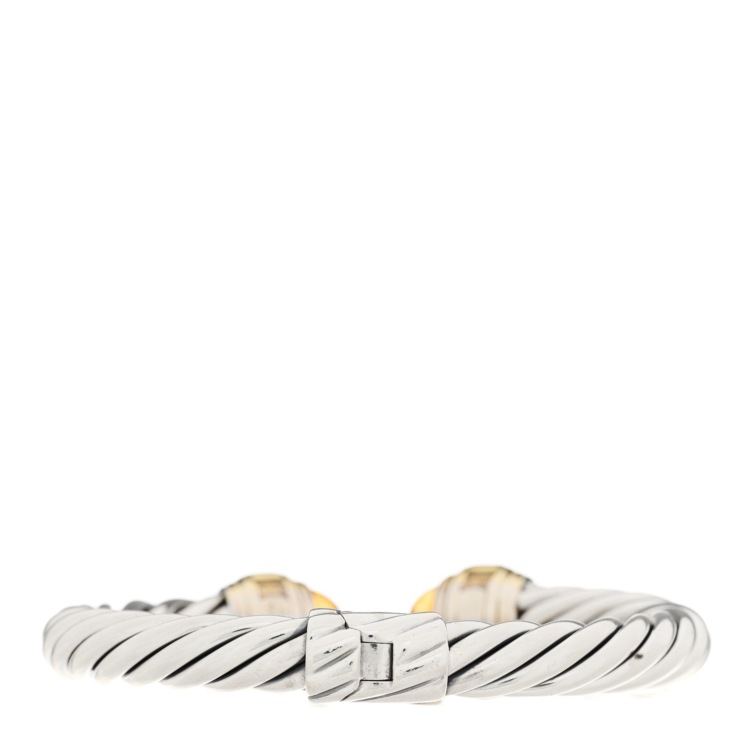 David Yurman Sterling Silver 14K Yellow Gold Citrine Rhodolite 8mm Cable Classics Bracelet 2 of 3