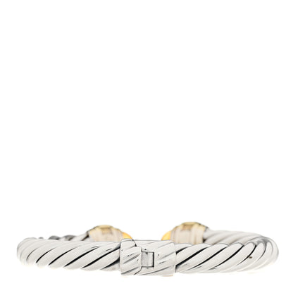 David Yurman Sterling Silver 14K Yellow Gold Citrine Rhodolite 8mm Cable Classics Bracelet 2 of 3