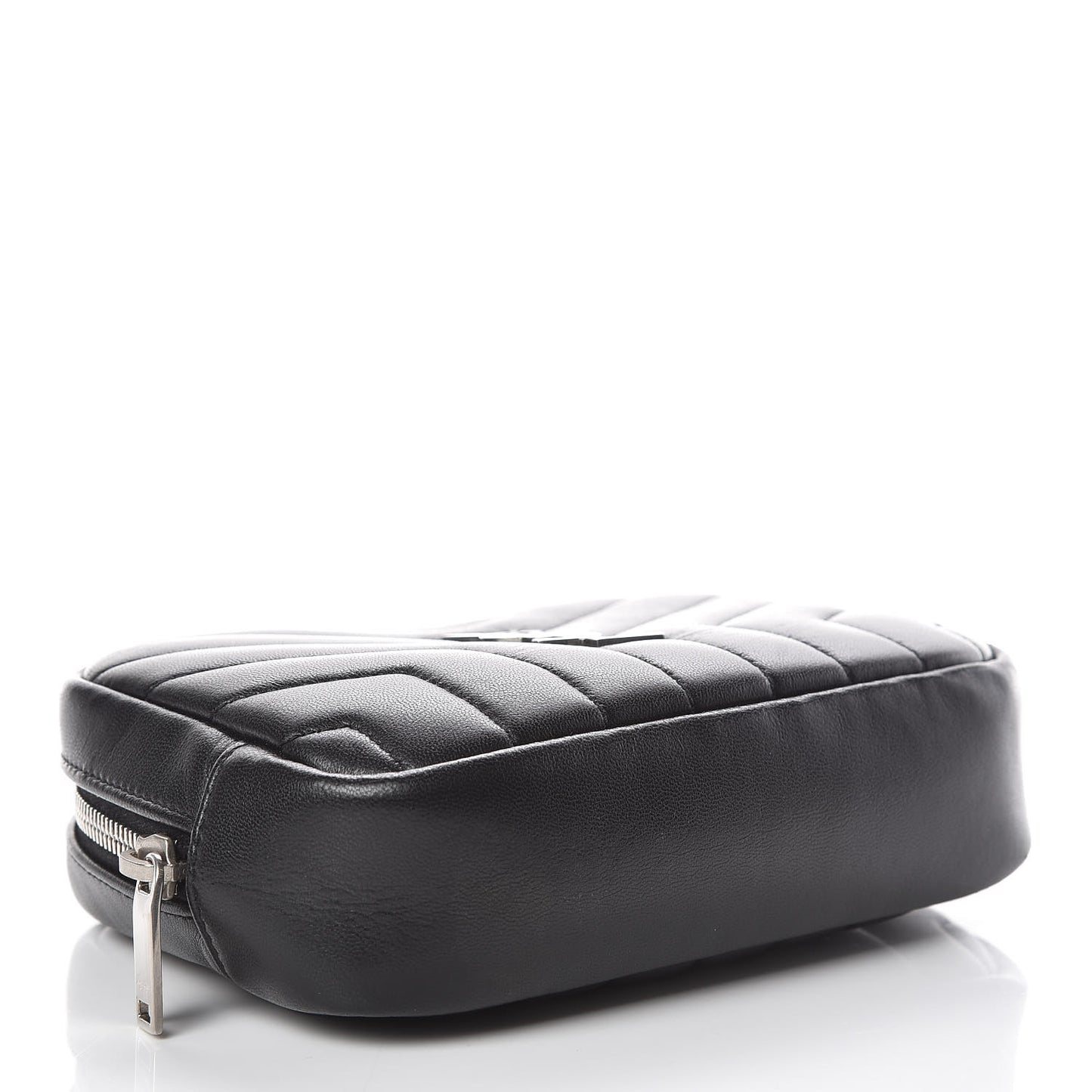 Lambskin Y Quilted Monogram Loulou Cosmetic Case Black