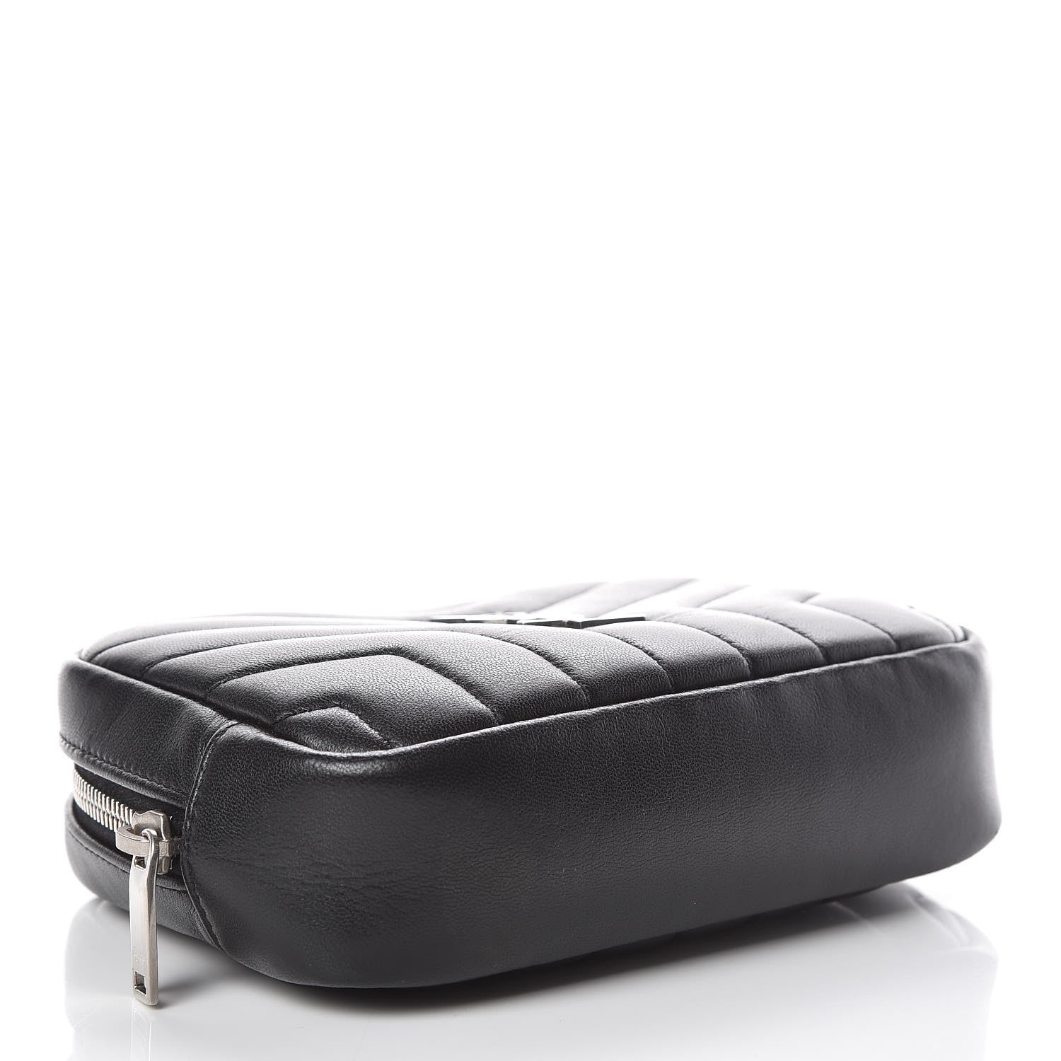 Saint Laurent Lambskin Y Quilted Monogram Loulou Cosmetic Case Black 4 of 9