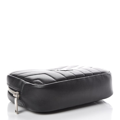 Saint Laurent Lambskin Y Quilted Monogram Loulou Cosmetic Case Black 4 of 9