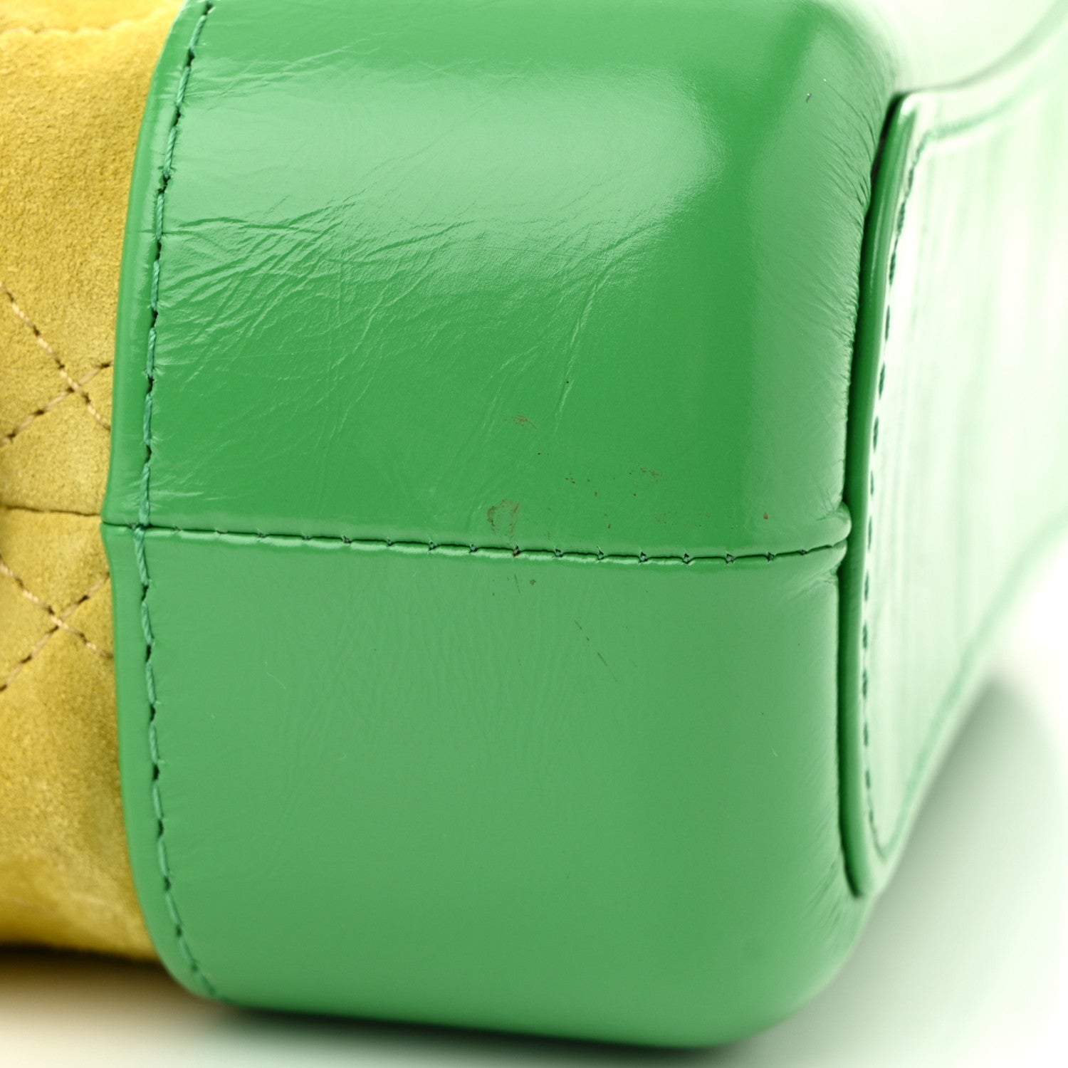 Chanel Suede Calfskin Quilted Small Gabrielle Hobo Pink Green Yellow 11 of 11