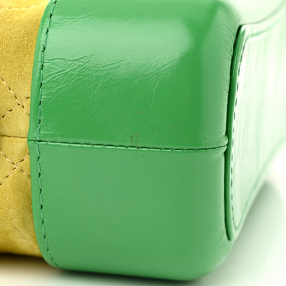 Chanel Suede Calfskin Quilted Small Gabrielle Hobo Pink Green Yellow 11 of 11