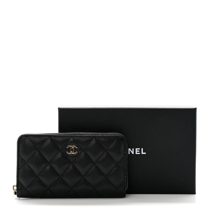Chanel Caviar Quilted Medium Zip Around Wallet Black 9 of 9