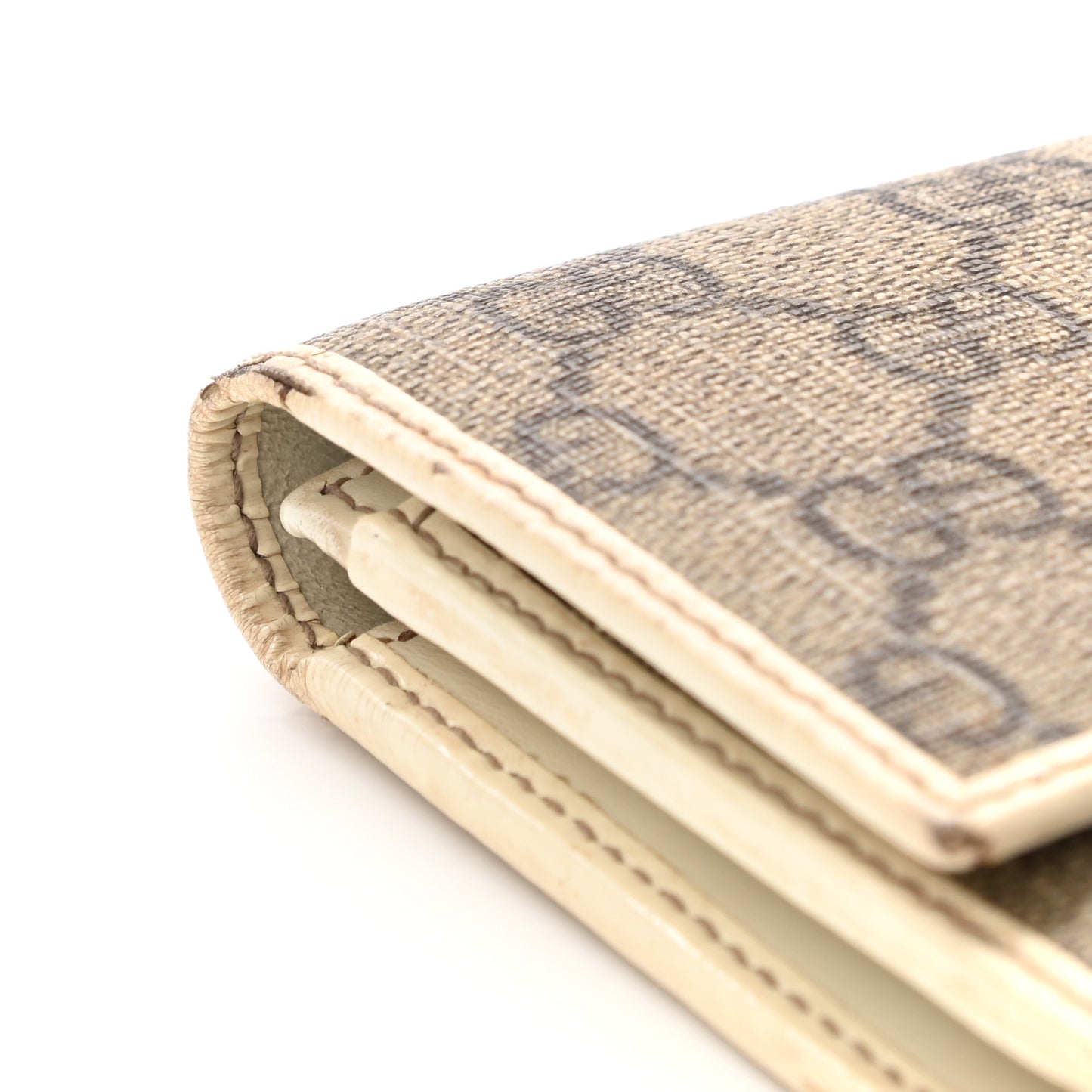 GG Plus Monogram Joy Continental Flap Wallet Beige Ebony Gesso