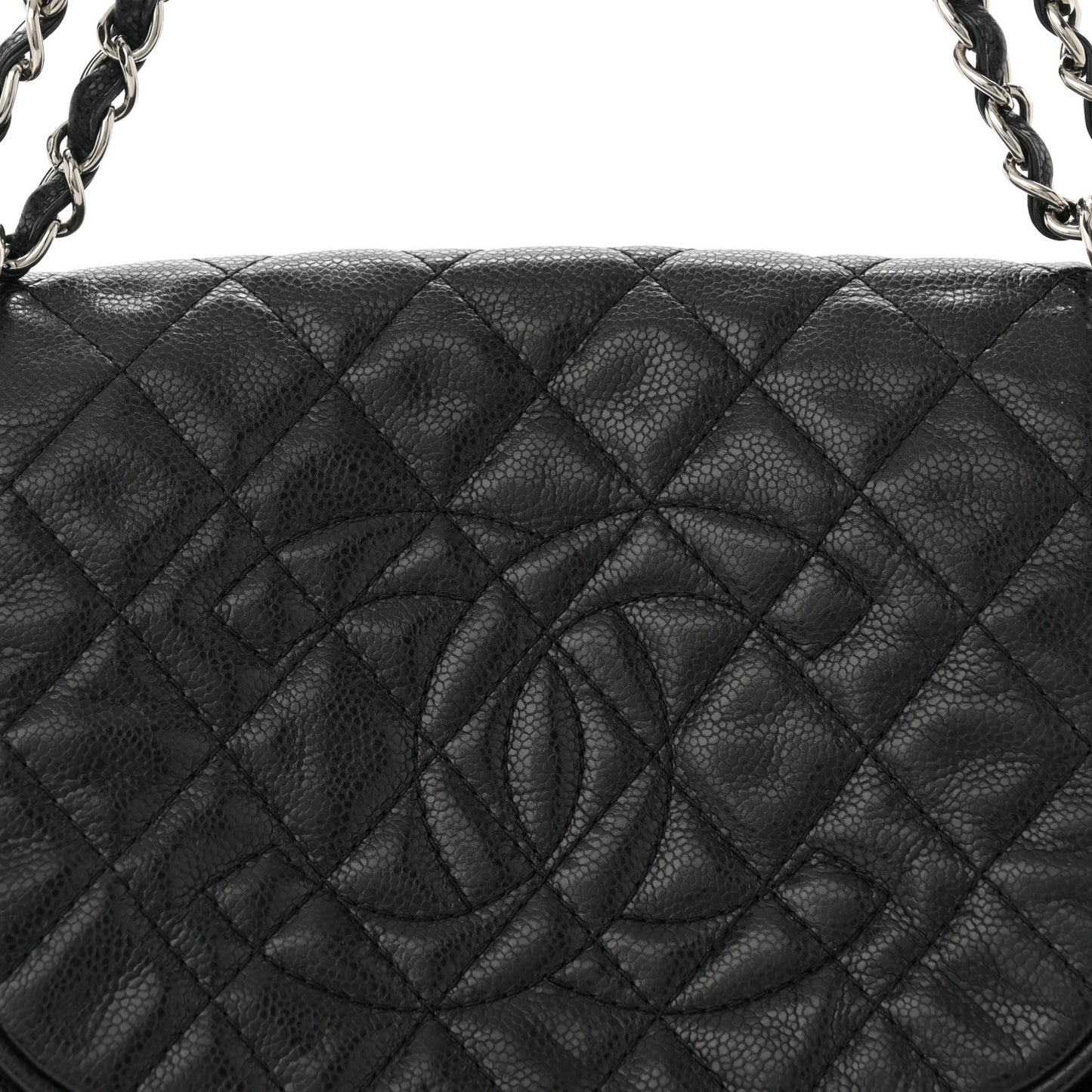 Caviar Quilted Timeless Accordion Flap Black