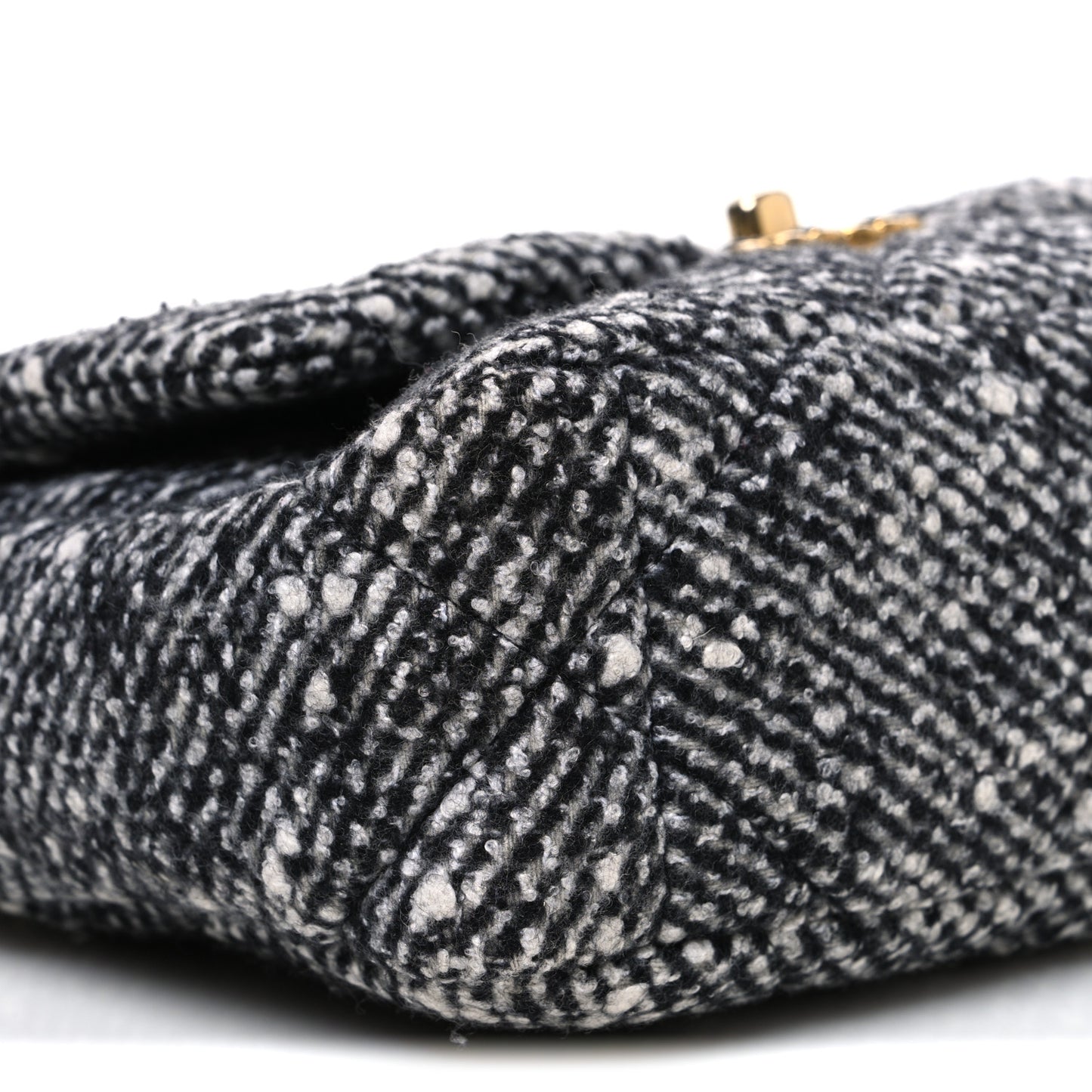Tweed Quilted Medium Chanel 19 Flap Grey