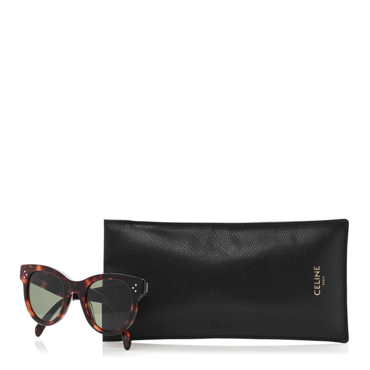 Acetate Studded Mineral Round Sunglasses CL40031 Tortoise