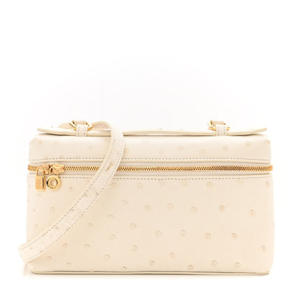 Loro Piana Ostrich L19 Extra Pocket Pouch Whisper White 1 of 9