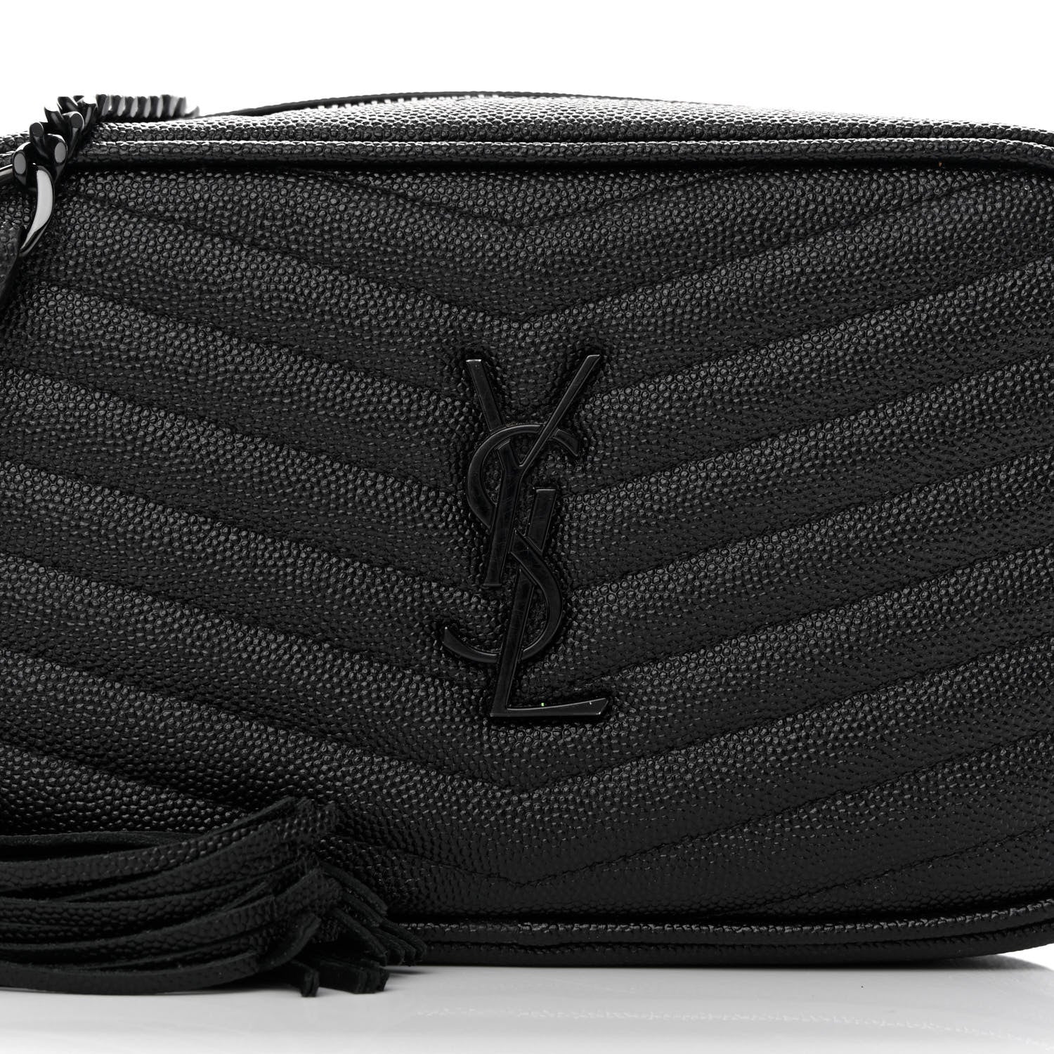 Saint Laurent Grain De Poudre Matelasse Monochrome Monogram Mini Lou Camera Bag Black 8 of 11