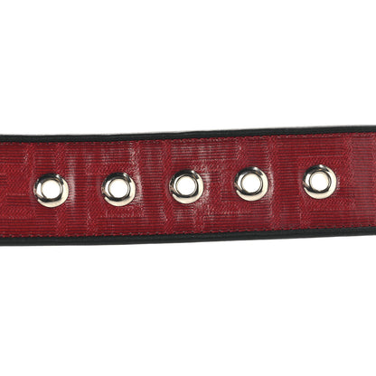 Fendi Glazed Fabric Vitello Century FF 1974 Belt 85 34 Rosso Black 3 of 7