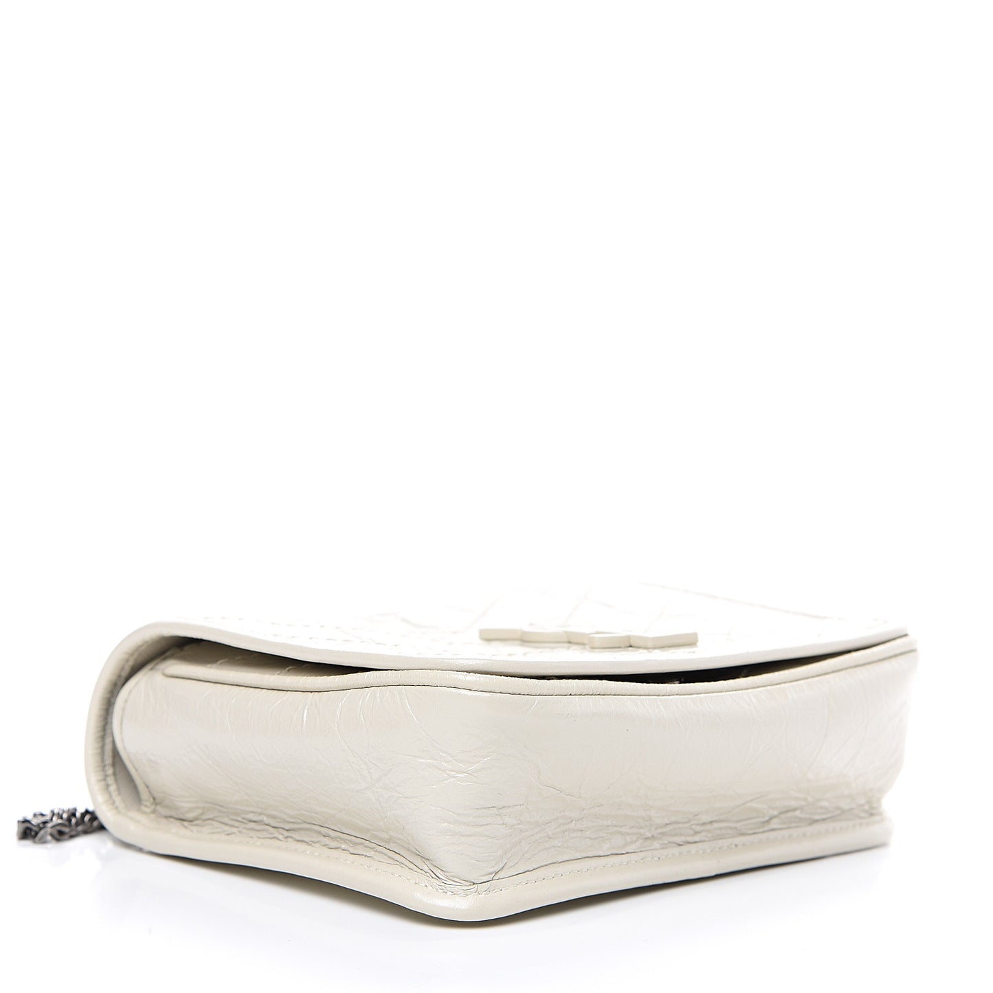 Crinkled Calfskin Matelasse Monogram Niki Chain Wallet Crema Soft