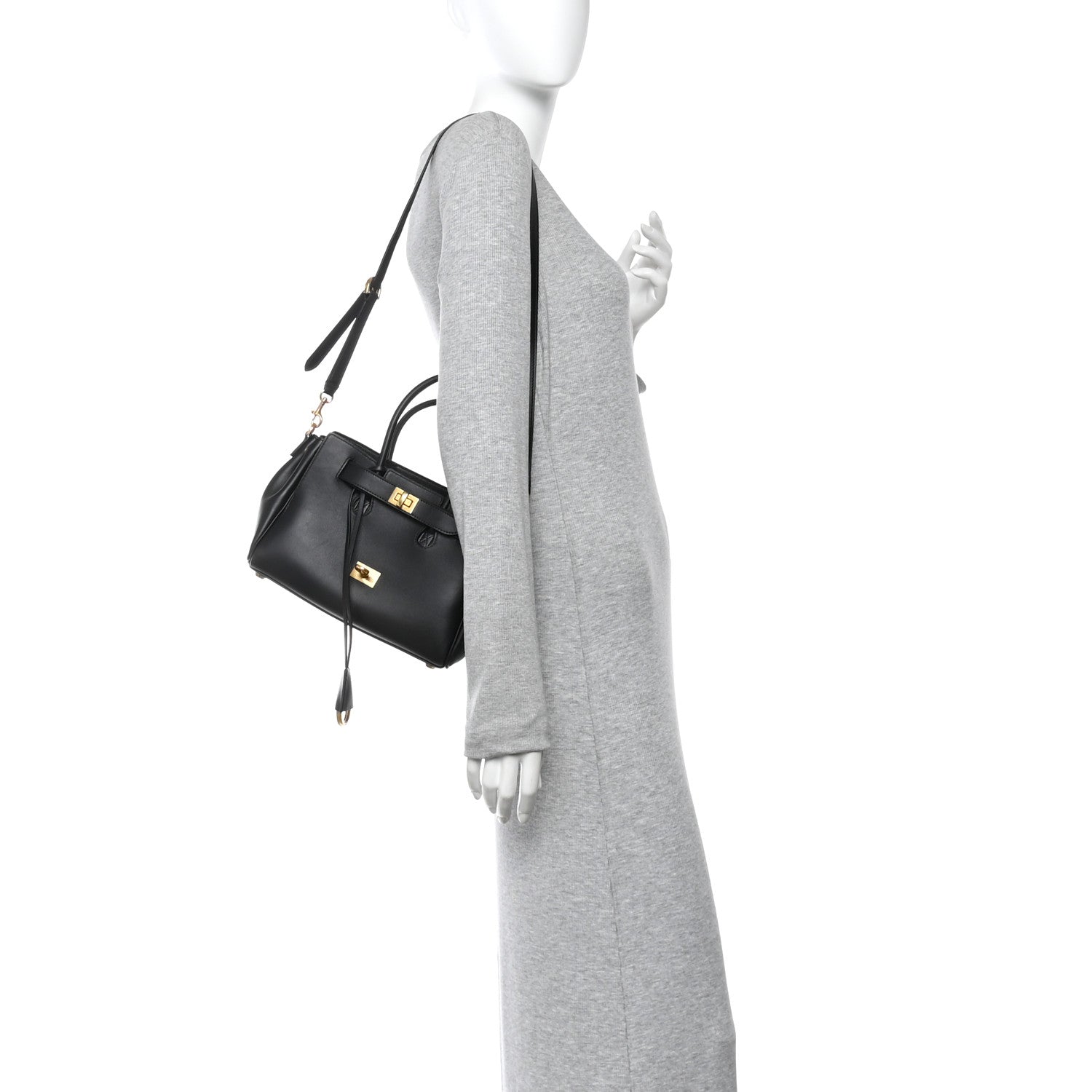 Balenciaga Smooth Calfskin Mini Bel Air Carry All Bag Black 2 of 9