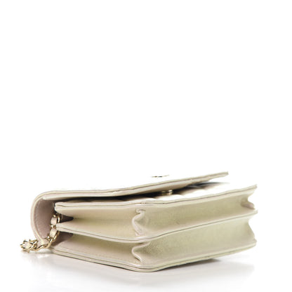 Chanel Iridescent Lambskin Quilted Mini Wallet On Chain WOC Ivory 4 of 11