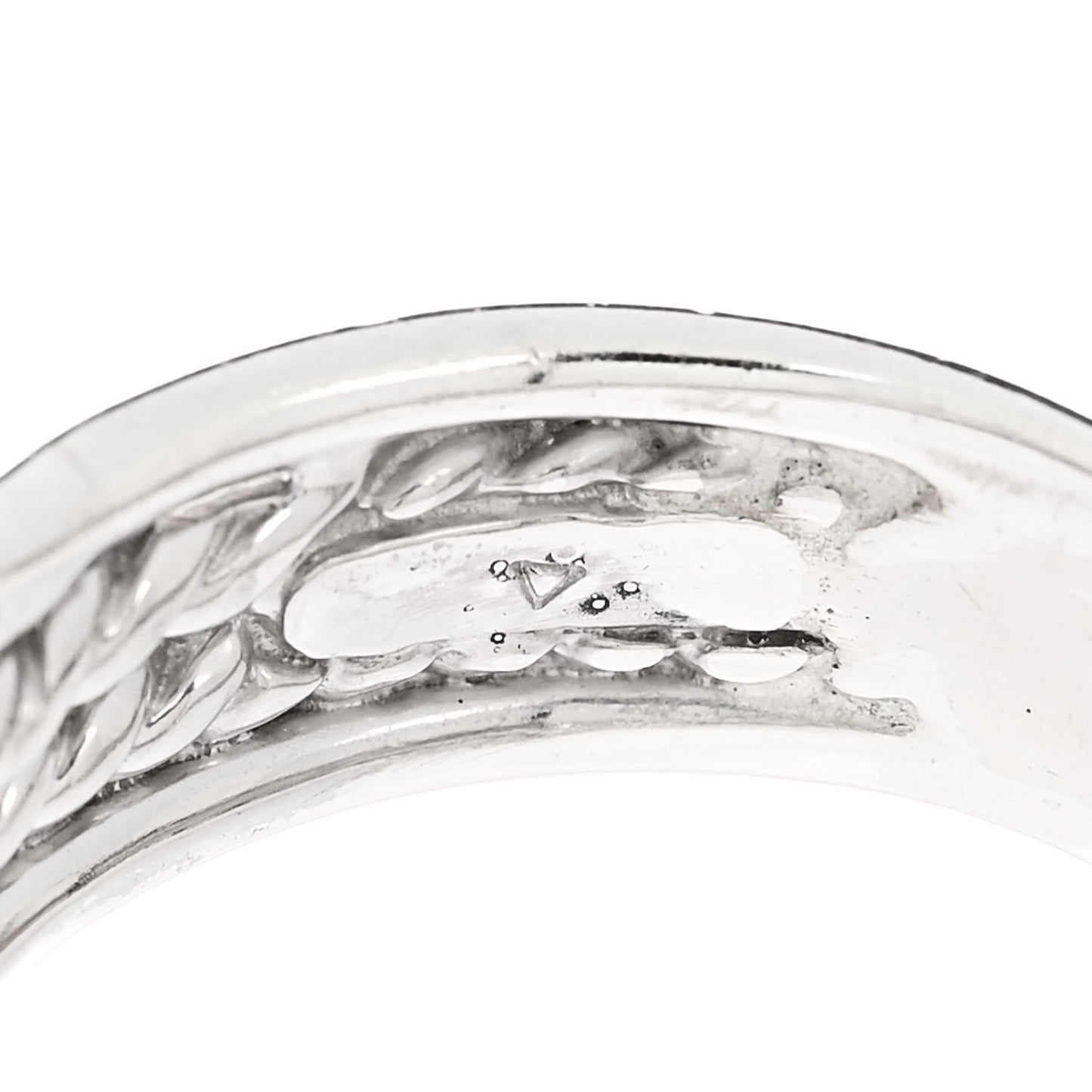 Sterling Silver Diamond 6.8mm Crossover Ring 50 5.5