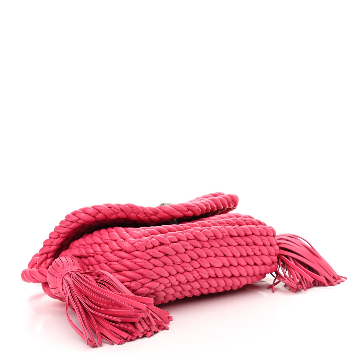 Lambskin Torchon Tasseled Twisted Shoulder Bag Lollipop