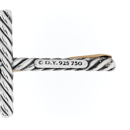 David Yurman Sterling Silver 18K Yellow Gold 35mm Crossover Cross Pendant 4 of 4